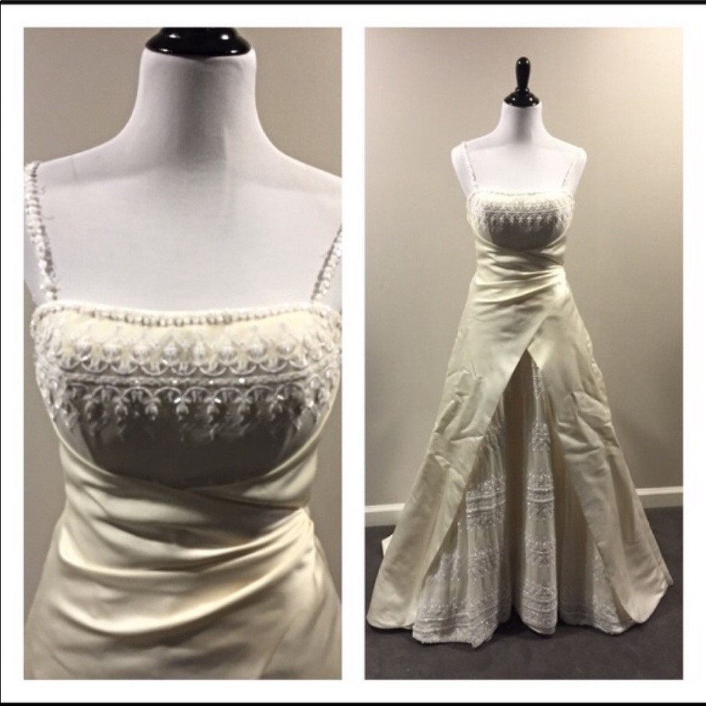 Corset satin A-line gown